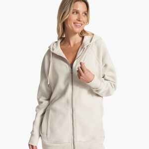 Vuori Restore Zip Up Hoodie in Salt